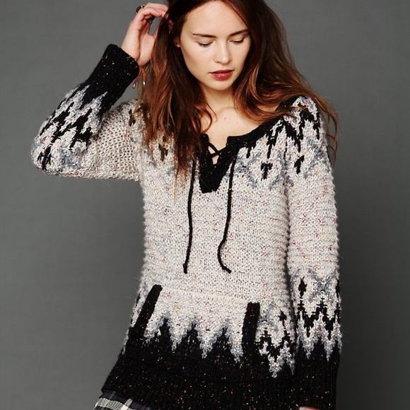 Free People Sweaters - Free People chunky Nordic knit Sweater size XS EUC